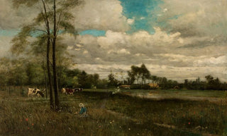 Bela Spanyi - Meadow with grazing cattle.webp