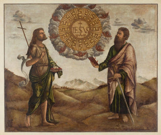 Adoration du nom de Jésus entre saint Jean-Baptiste et saint Paul - Benedetto Carpaccio — näkymä teoksesta