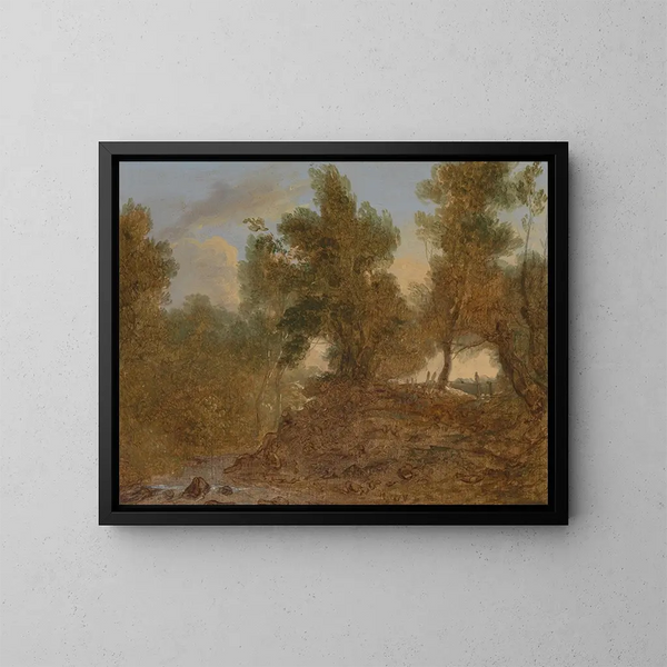 Un paysage à Wick, Gloucestershire, sous les rochers - Benjamin Barker — kehystetty taideteos seinällä