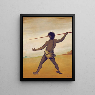 Benjamin Duterrau - Timmy a Tasmanian Aboriginal throwing a spear.webp