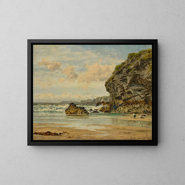 Falaises cornouaillaises à Newquay - Benjamin Williams Leader — kehystetty taideteos seinällä