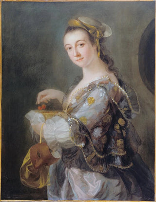 Benjamin Wilson - Portrait of a Lady with Mask and Cherries.webp