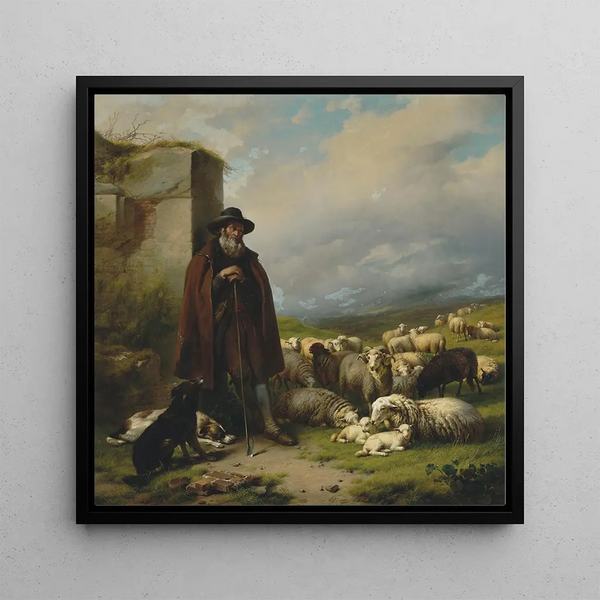 Berger écossais avec son troupeau - Eugène Joseph Verboeckhoven