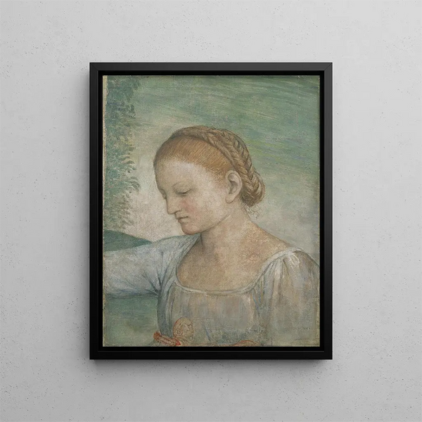 Tête de fille - Bernardino Luini — kehystetty taideteos seinällä