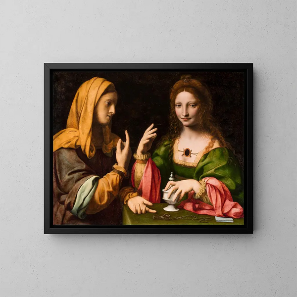 La Conversion de la Madeleine - Bernardino Luini — kehystetty taideteos seinällä