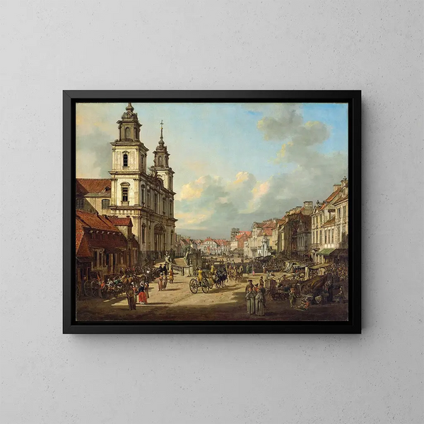 Pyhän Ristin kirkosta Varsovassa - Bernardo Bellotto — kehystetty taideteos seinällä