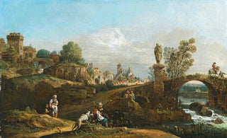 Bernardo Bellotto - Landscape capriccio with classical and medieval motifs and some buildings from Dresden.webp