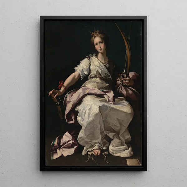 Maalauksen jäljennös Sainte Catherine d'Alexandrie - Bernardo Strozzi