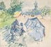 Nainen istuu penkillä Bois-avenue - Berthe Morisot — näkymä teoksesta