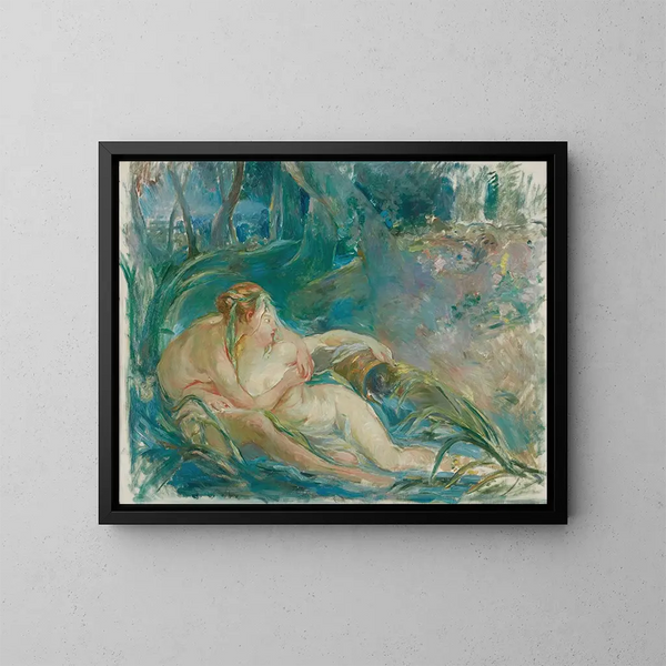 Apollon paljastamassa jumaluuttaan paimenelle - Berthe Morisot — kehystetty taideteos seinällä