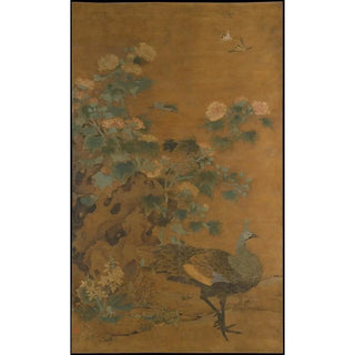 Maalauksen jäljennös Paonne et hibiscus - Bian Lu
