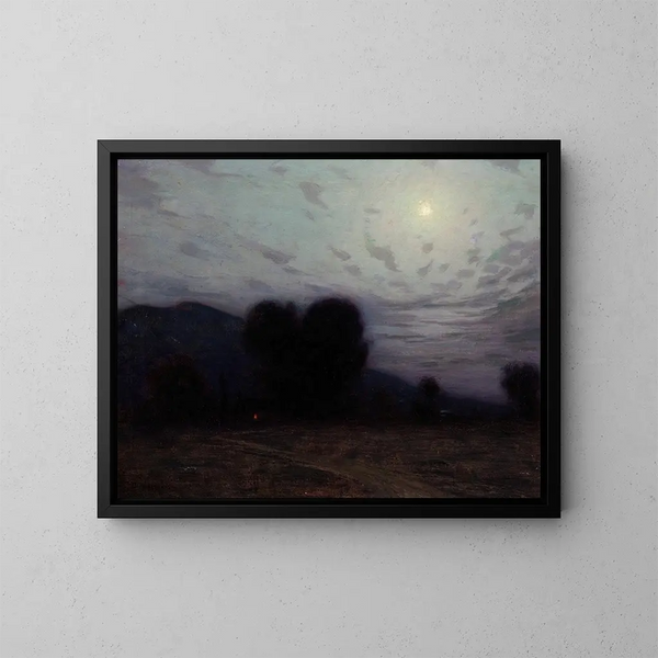 Maisema kuunvalossa - Birge Harrison — kehystetty taideteos seinällä