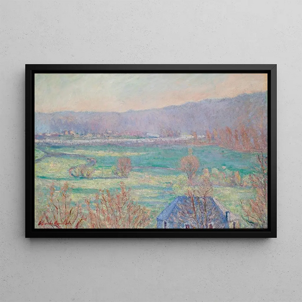 Sininen talo Givernyn lähellä - Blanche Hoschedé-Monet — kehystetty taideteos seinällä