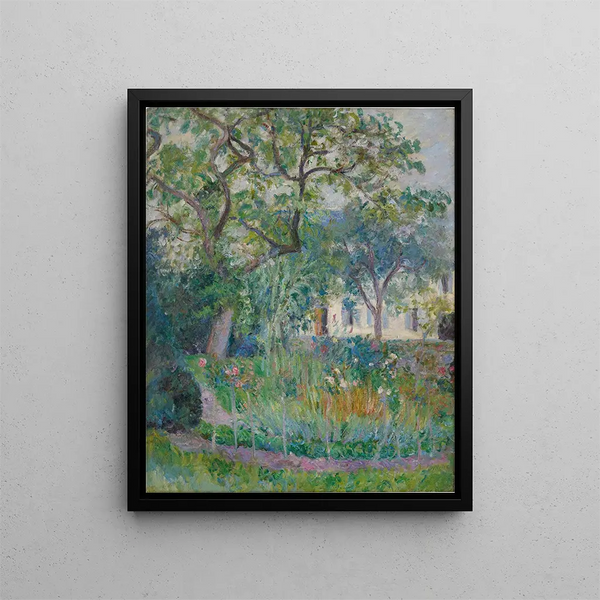 Puutarhan nurkka - Blanche Hoschedé-Monet — kehystetty taideteos seinällä
