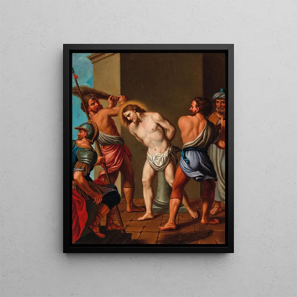 La Flagellation du Christ - École bolonaise — kehystetty taideteos seinällä