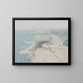 Kiinalainen kalastajakylä, Monterey Bay, Kalifornia - Bolton Coit Brown — kehystetty taideteos seinällä