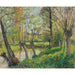 Maalauksen jäljennös Epte-joen rannasta Éragnyssä, auringonlasku - Camille Pissarro