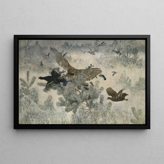Bruno Liljefors - Hawk and BlackGame.webp