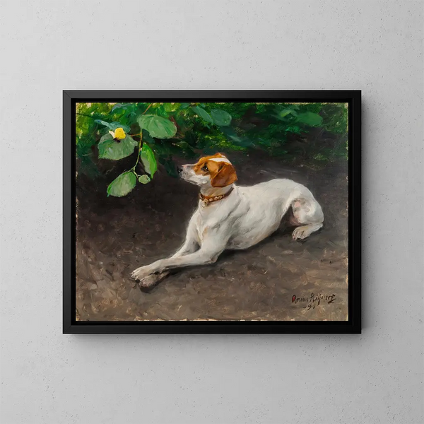Portrait d'un chien - Bruno Liljefors — kehystetty taideteos seinällä