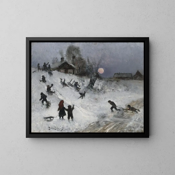 Traîneau - Bruno Liljefors — kehystetty taideteos seinällä