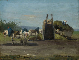 Camille Pissarro - Chevaux blancs et charrettes.webp