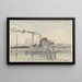 Pontoisen Oisen tehdasmaalaus - Camille Pissarro — kehystetty taideteos seinällä