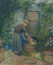 Nainen pesemässä kattilaa - Camille Pissarro — näkymä teoksesta