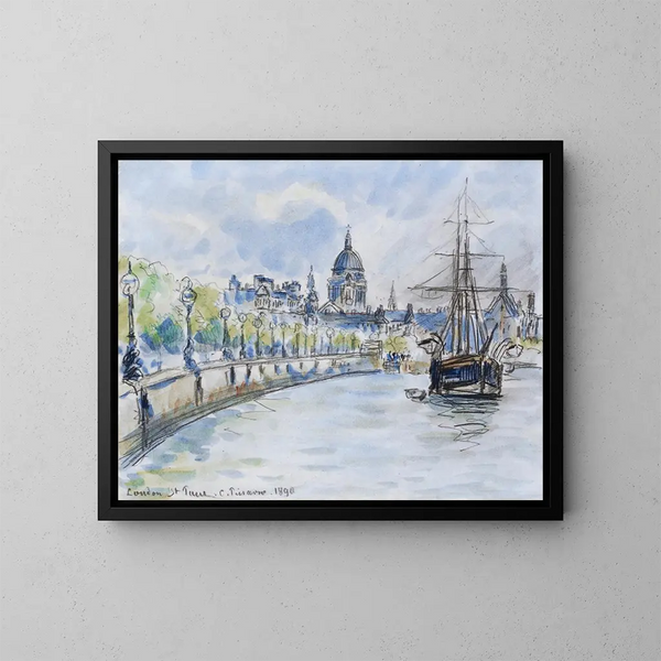 Cathédrale Saint-Paul de Londres - Camille Pissarro — kehystetty taideteos seinällä