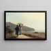 Kaksi naista juttelemassa meren rannalla, Saint Thomas - Camille Pissarro — kehystetty taideteos seinällä