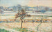 Näkymä Bazincourtin kylästä lumisateessa - Camille Pissarro — näkymä teoksesta