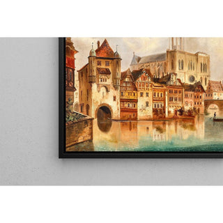 Canal près de la Cathédrale de Strasbourg par Ferdinand Lepie | Reproduction Tableau Décoration murale affiche copie
