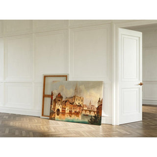 Canal près de la Cathédrale de Strasbourg par Ferdinand Lepie | Reproduction Tableau Décoration murale affiche copie