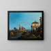 Une île dans la lagune avec une porte et une église - Canaletto — kehystetty taideteos seinällä