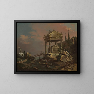 Canaletto - Imaginary View with a Tomb by the Lagoon.webp
