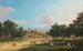 Lontoon maalaus, näkymä entisen Ratsuväen suojan ja Whitehallin juhlasalin alueelle St James Parkista - Canaletto — näkymä teoksesta