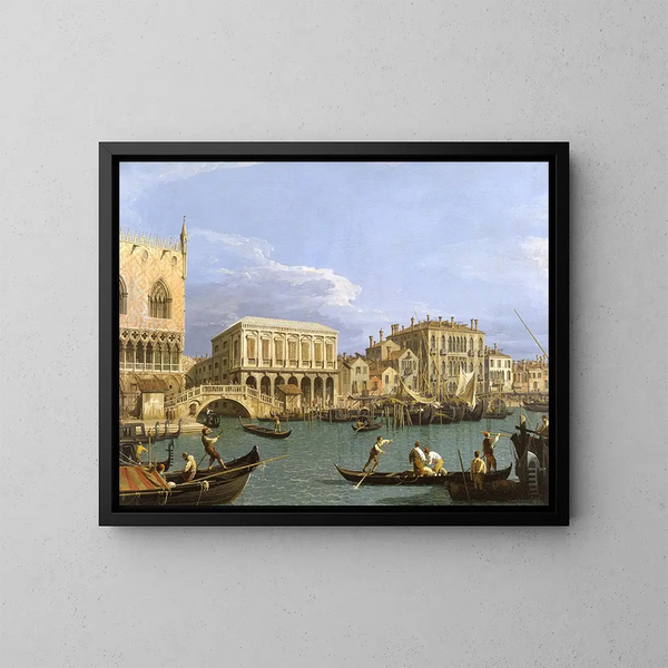 Riva degli Schiavoni'n näkymä Venetsiassa - Canaletto — kehystetty taideteos seinällä