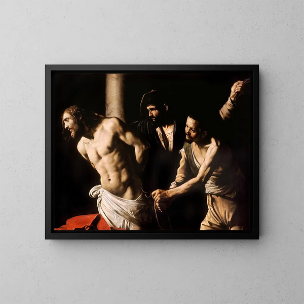 Kristus pylväällä - Caravaggio — kehystetty taideteos seinällä