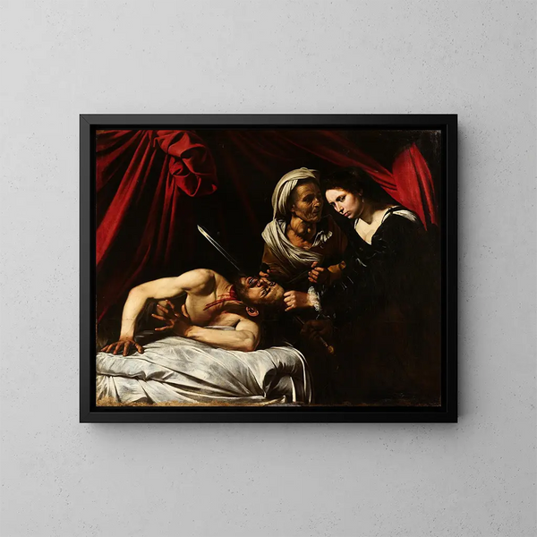 Judith decapitant Holopherne - Le Caravage — kehystetty taideteos seinällä