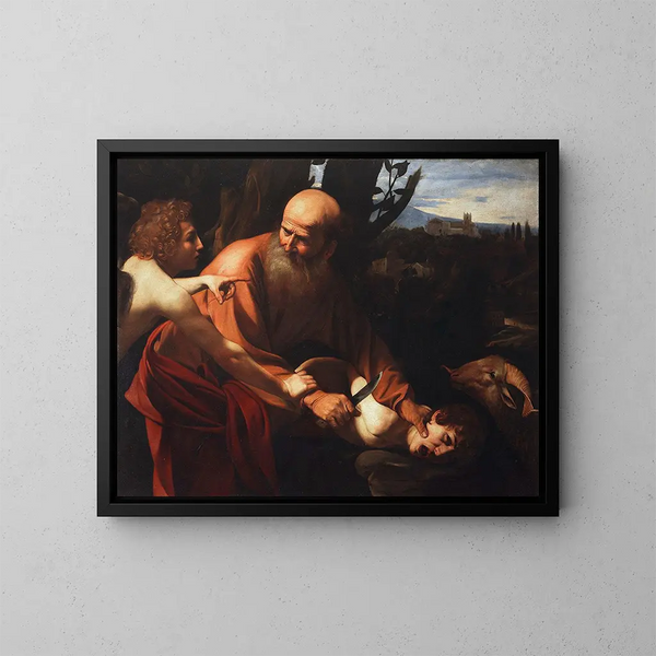 Le Sacrifice d'Isaac - Le Caravage — kehystetty taideteos seinällä