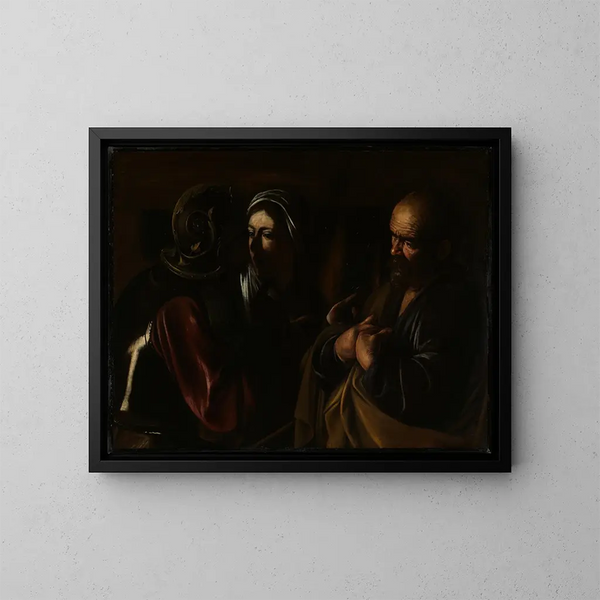 Le reniement de saint Pierre - Le Caravage — kehystetty taideteos seinällä