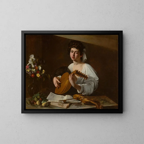 Le joueur de luth - Le Caravage — kehystetty taideteos seinällä