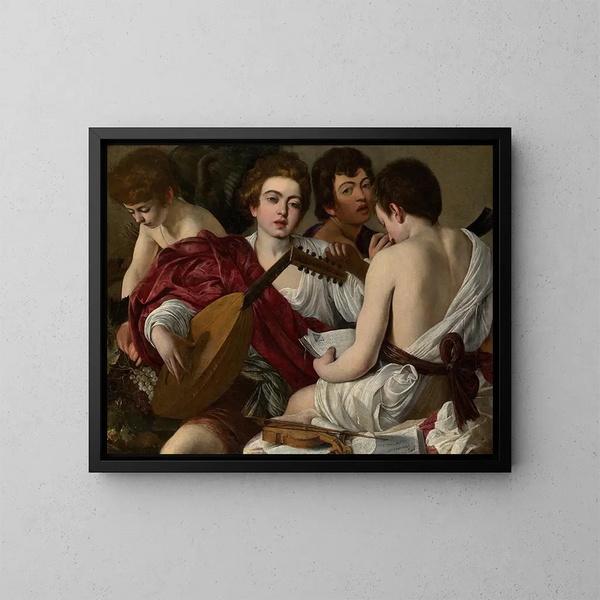 Musiikantit - Le Caravage — kehystetty taideteos seinällä