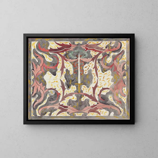Conception décorative avec épée dressée - Carel Adolph Lion Cachet — kehystetty taideteos seinällä