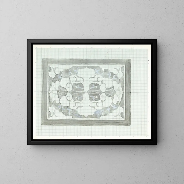 Décor de design en gris et blanc - Carel Adolph Lion Cachet — kehystetty taideteos seinällä