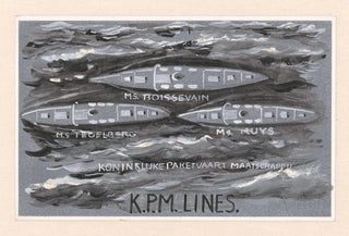 Carel Adolph Lion Cachet - Ontwerp voor vignet van de Koninklijke Paketvaart Maatschappij KPM Lines.webp