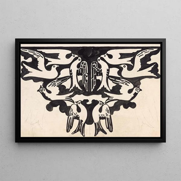 Carel Adolph Lion Cachet - Ontwerp voor wandtapijt met tien duiven.webp