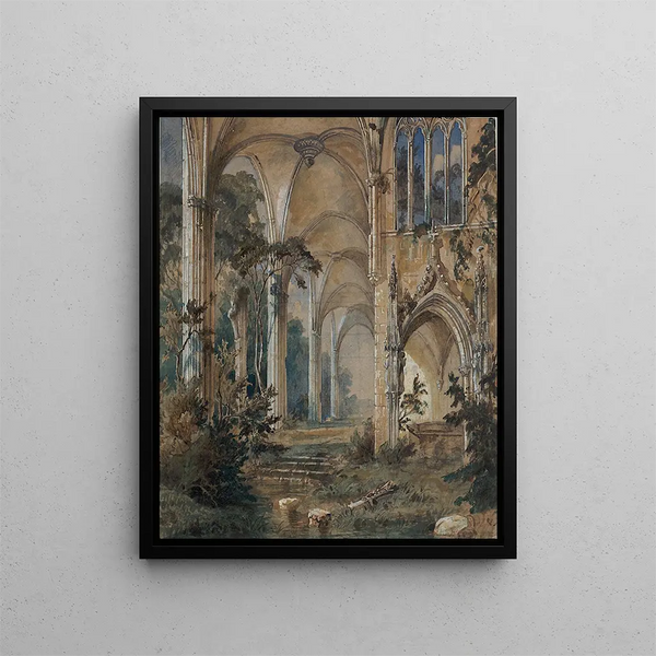 Ruine d'une église gothique - Carl Blechen — kehystetty taideteos seinällä