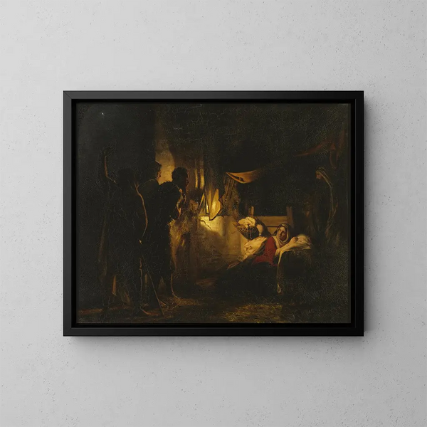 Adoration des bergers - Carl Bloch — kehystetty taideteos seinällä