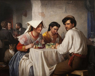 Romalaisessa Osteriassa - Carl Bloch — näkymä teoksesta