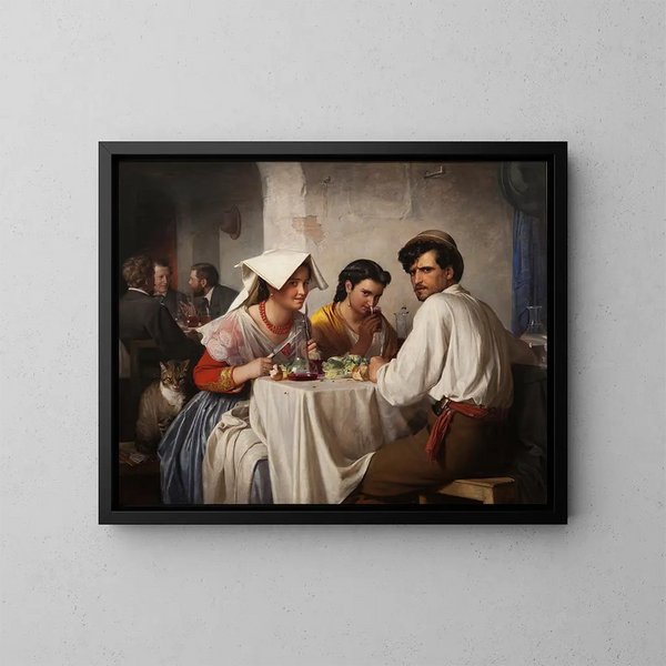 Romalaisessa Osteriassa - Carl Bloch — kehystetty taideteos seinällä